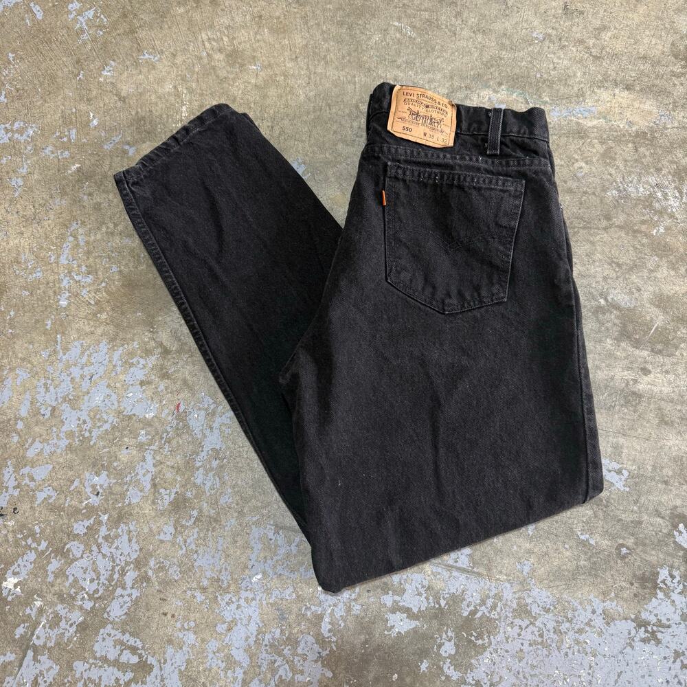 Vintage Levi’s OrangeTab‎ 550 Relaxed Tapered Jeans Black Made In USA